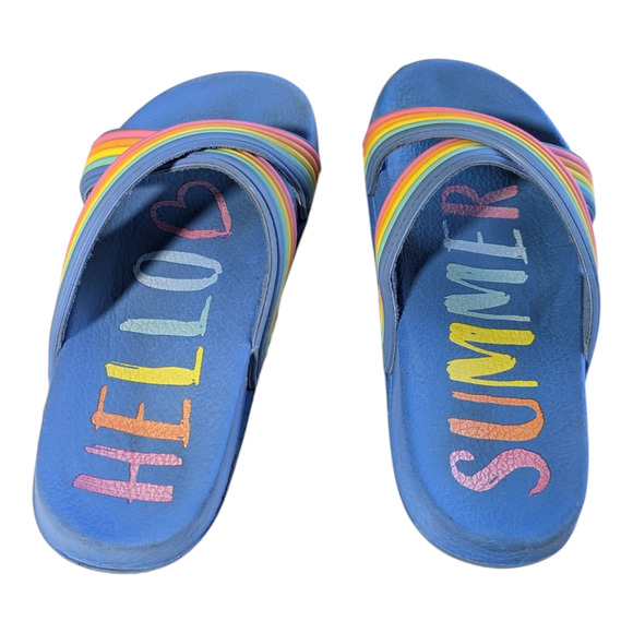 Wonder Nation - Girls Puff Slide Sandals - Hello Summer - Slip Ons -Size 13-1 - Picture 2 of 6